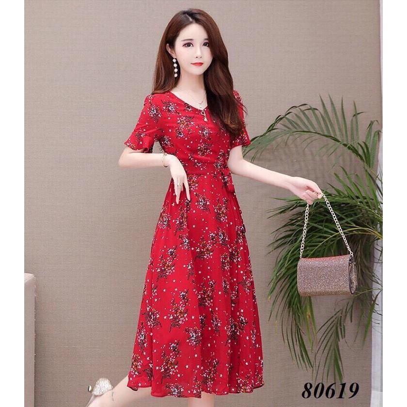 Đầm xòe hoa nhí tay ngắn sang trọng - lịch thiệp - quý phái cho nàng TH FASHION