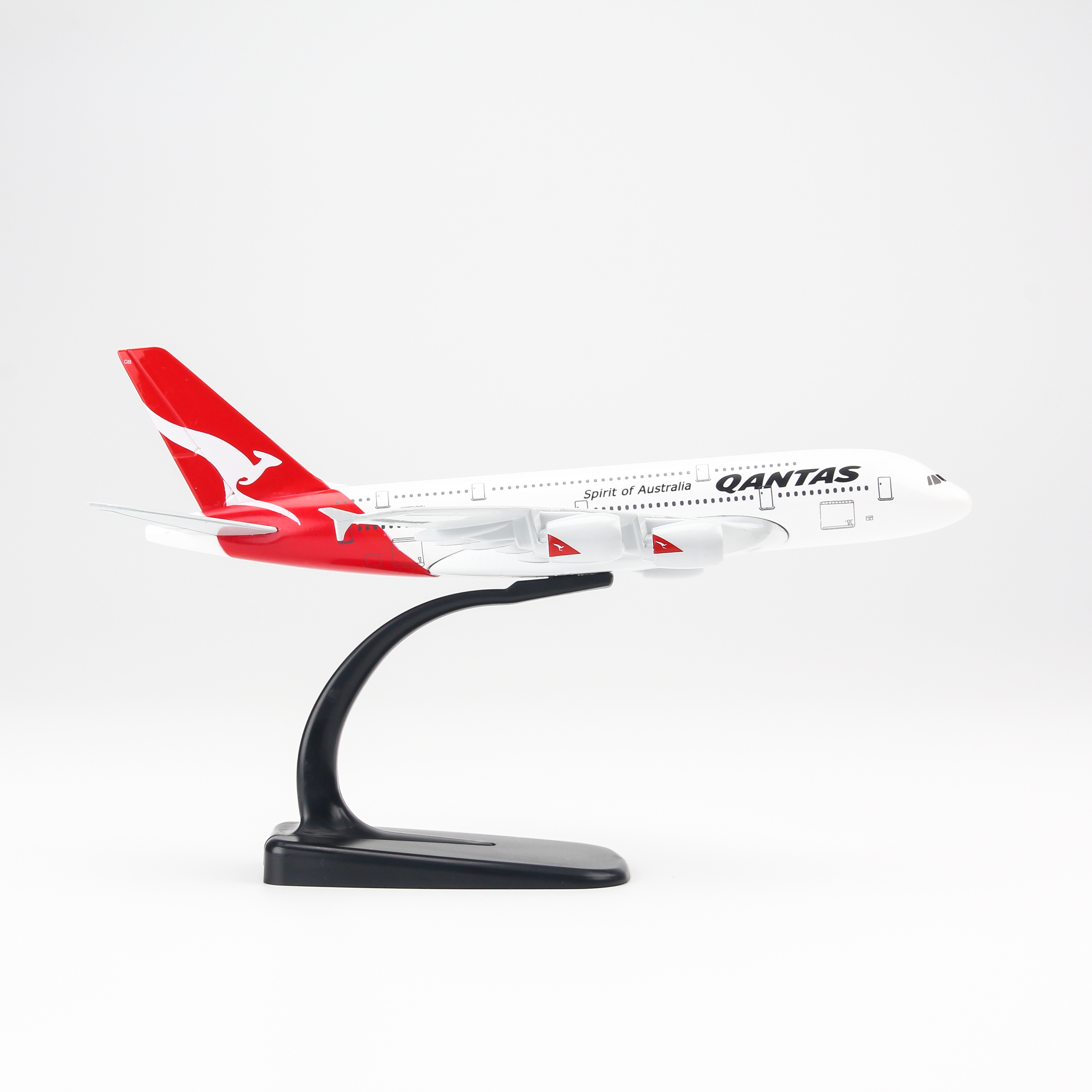 Mô Hình Máy Bay Trưng Bày Airbus A380 Qantas Airway Everfly QT20 (20cm)