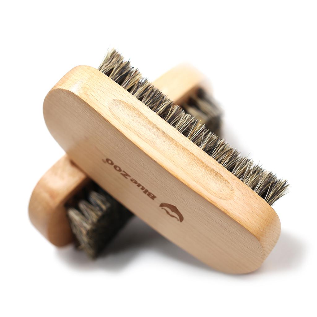 Beard Mustache Facial Hair Grooming Brush for Men Barber Wood
