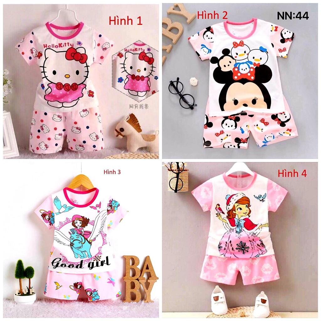 SÉT BỘ THUN BÉ GÁI IN HÌNH NGỘ NGHĨNH