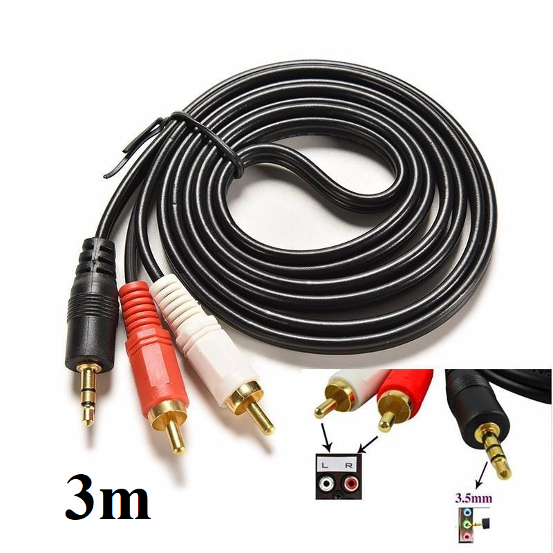 DÂY AV 1 RA 2 DÀI 3M GIẮC CẮM 3.5MM