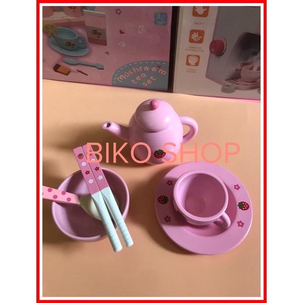 Sét ấm bát 6ct bằng gỗ cho bé