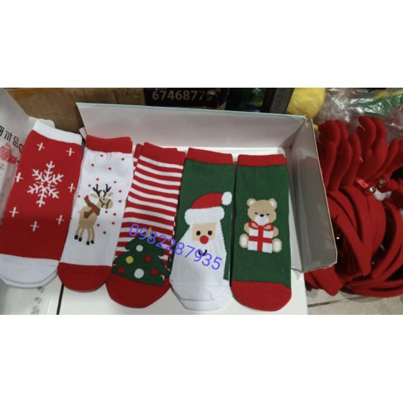 set 5 đôi tất noel trẻ em