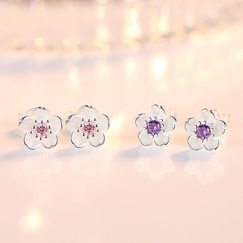 Bộ trang sức ️Freeship️Dây chuyền Bông tai hoa đào BHB40