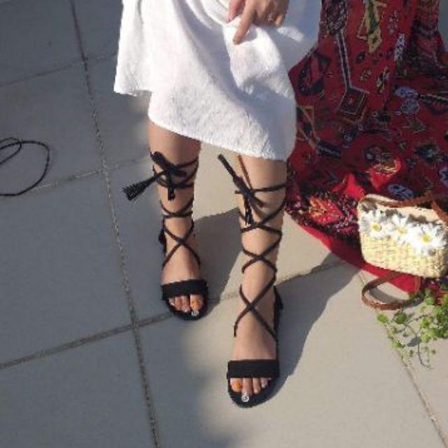 GIÀY SANDAL NỮ QUAI NGANG DÂY CHÉO CỘT DÂY TAS11