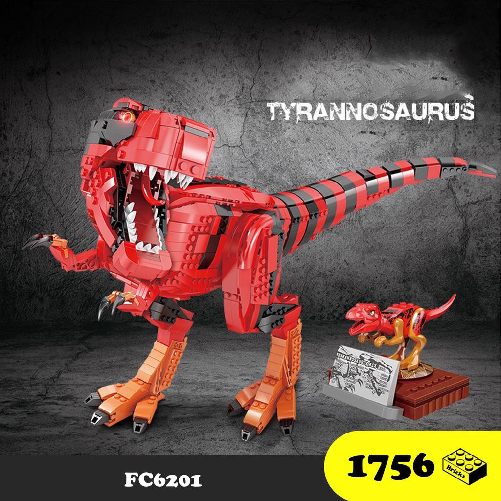 Đồ chơi lắp ráp Khủng long Bạo chúa FC6201 - Big Dinosaur Tyrannosaurus - Xếp hình thông minh mô hình 1756 mảnh ghép