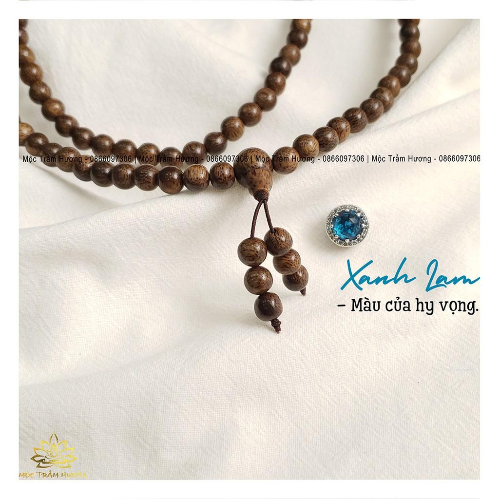 Vòng tay Chuỗi Tràng Hạt 216 4mm Trầm Sánh Chìm MIX Bạc S925 CHARM - Trầm Hương Tự Nhiên