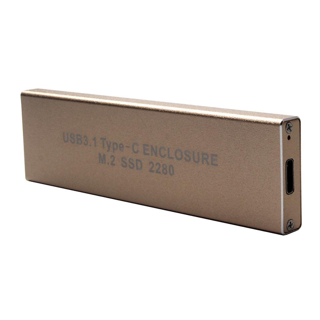Hard Disk Case Enclosure M.2 NGFF SSD to USB 3.1 Type-C Converter Adapter