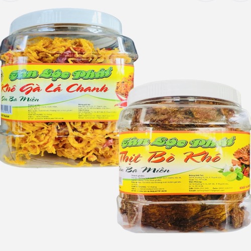 500G KHÔ BÒ + 500G KHÔ GÀ LÁ CHANH ĐẶC BIỆT THƠM NGON