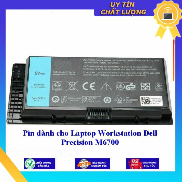 Pin dùng cho Laptop Workstation Dell Precision M6700 - Hàng Nhập Khẩu New Seal