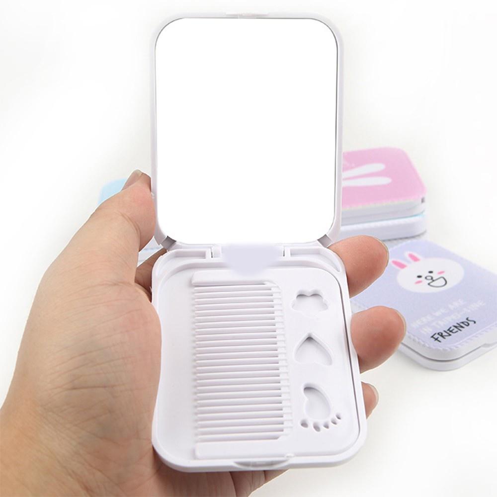 Bộ Gương Lược Chữ Nhật Pastel Cầm Tay Mini Bỏ Túi - Gương Trang Điểm Siêu Đáng yêu Duashop