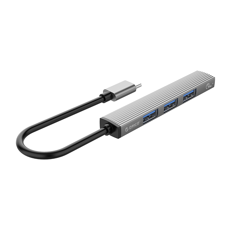 Bộ Chia USB Orico Type C ra 4 cổng USB 3.0 &amp;amp; USB 2.0 AH-13-GY-BP - Hàng Chính Hãng