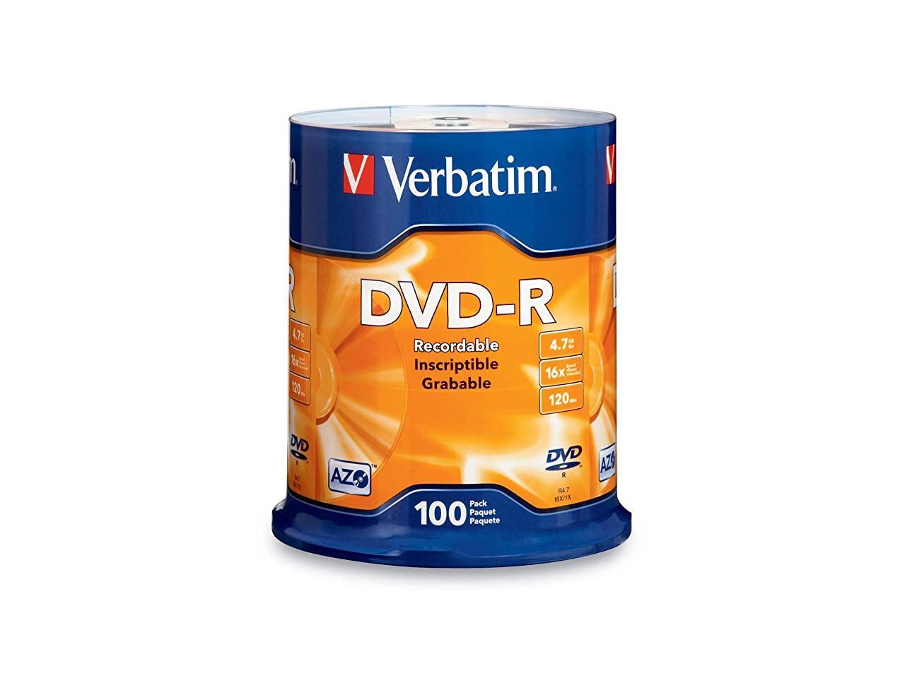 Verbatim DVD-R 4.7GB 16X 100pk Spindle (  95102) - Hàng Chính Hãng