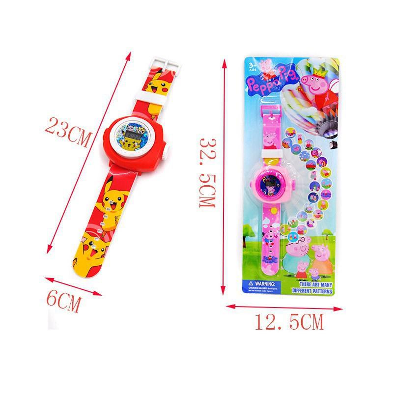 Đồng hồ kèm đèn led chiếu sáng 3D hình Hello Kitty / Doraemon 12 chiếc hình