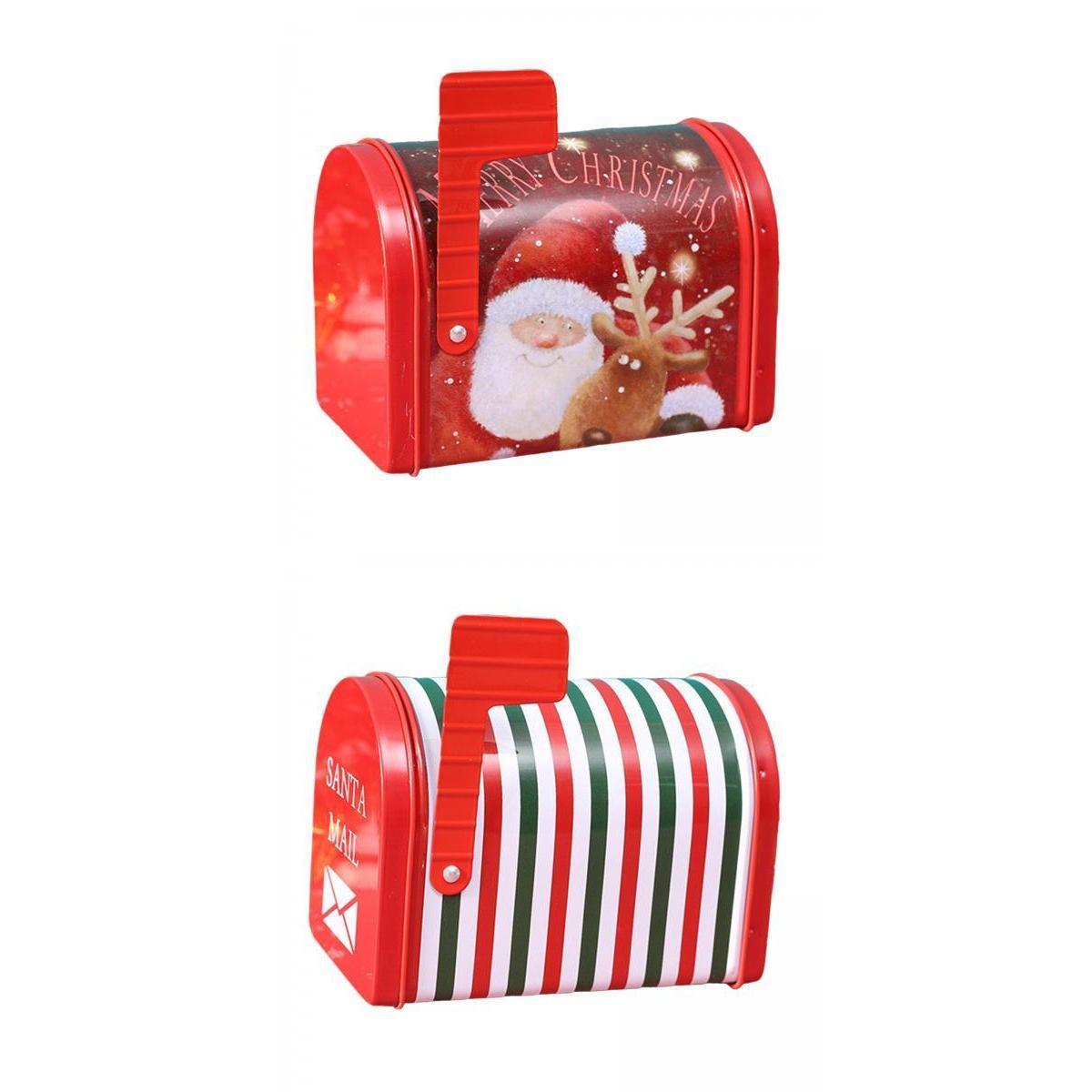 2 Christmas Cookie Tin Box for Kitchen Ornament Holidays Santa Claus