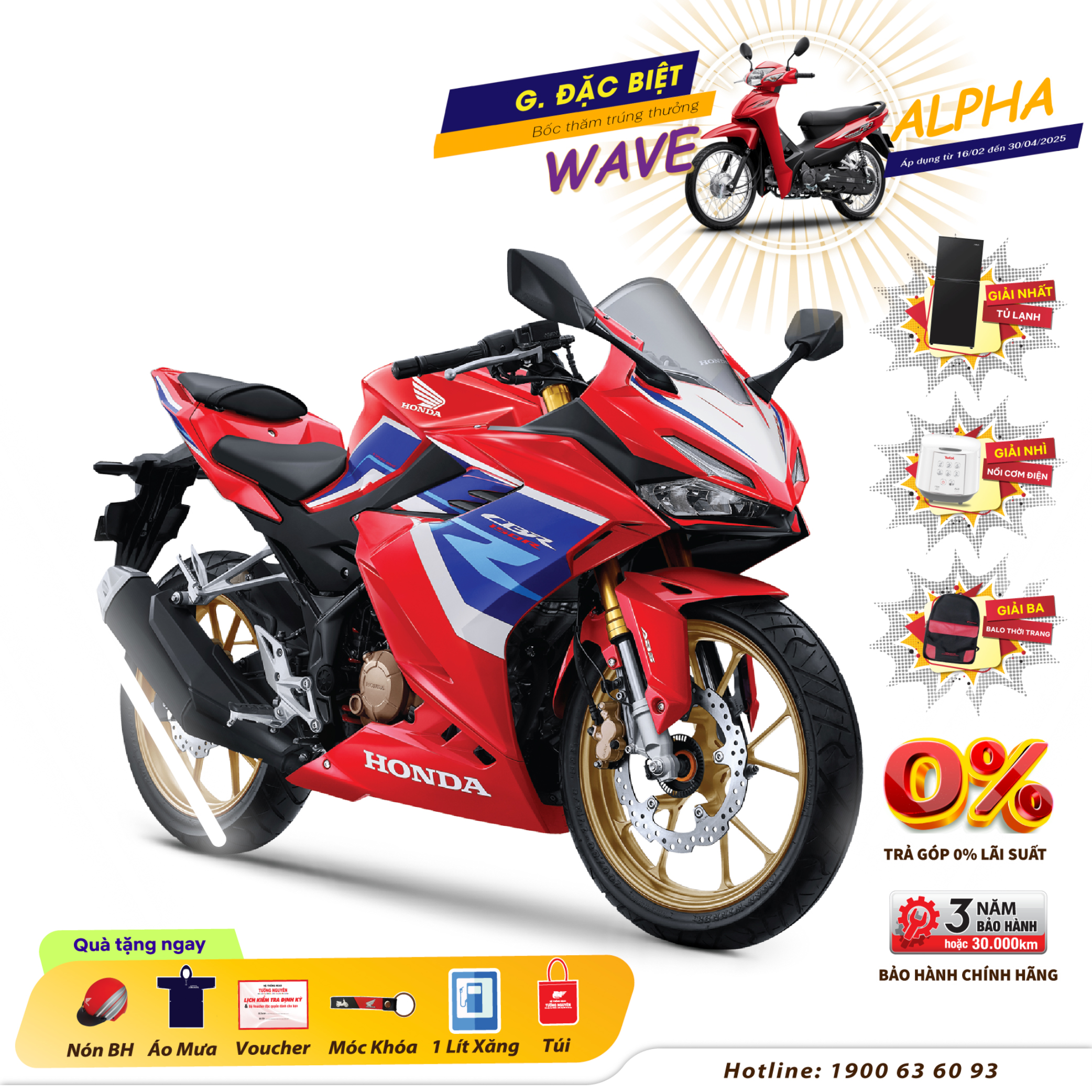 Xe máy Honda CBR150R Phiên Bản Thể Thao 2023 - Đỏ