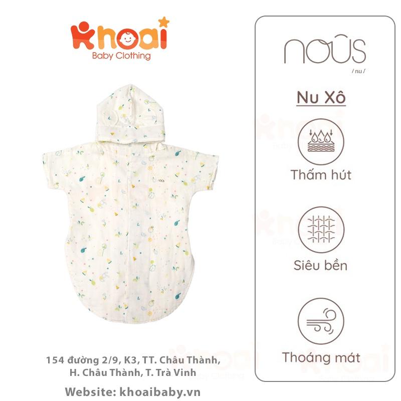 Áo choàng tắm Nous baby hình gấu - Chất liệu Nu Xô 100% cotton thiên nhiên