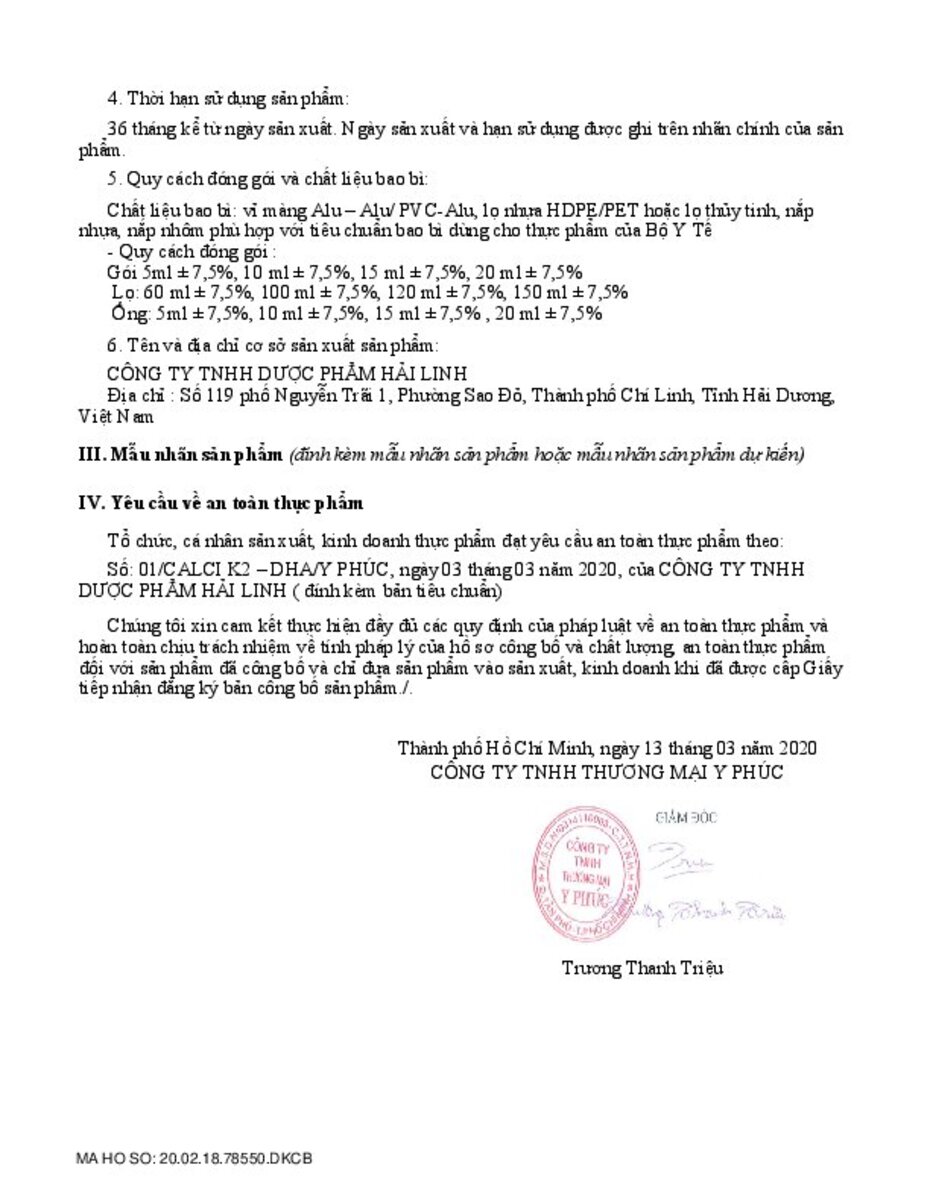 Nano Calci K2-DHA- Trẻ em chậm lớn, chậm mọc răng, thiếu niên phát triển chiều cao, người già bị loãng xương