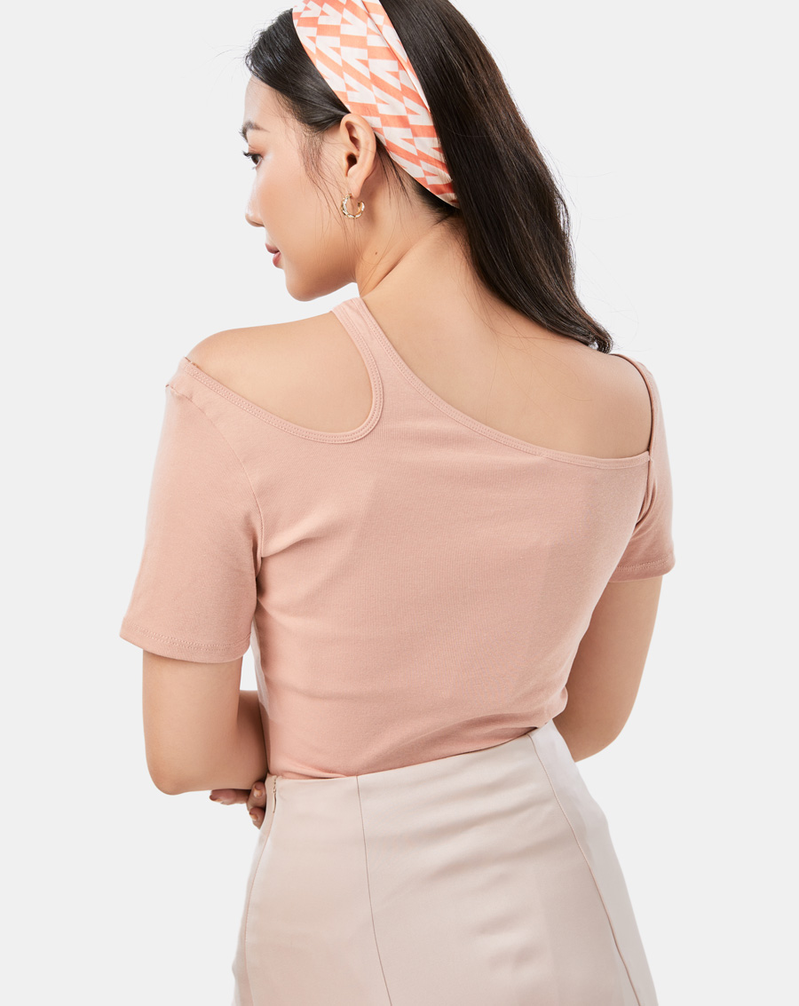 Áo Thun Nữ Thời Trang JUNO Cut-Out Bất Đối Xứng JNATH025