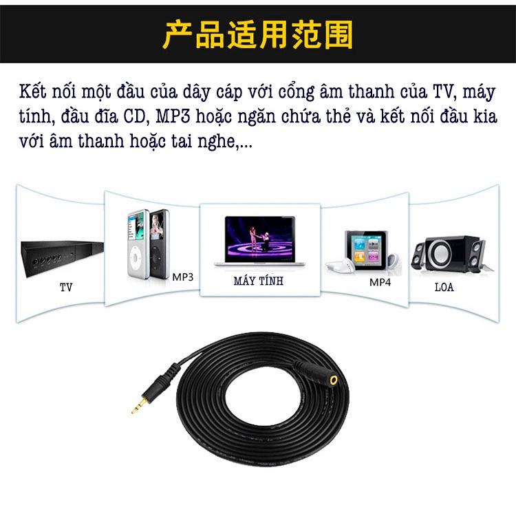 Jack Nối Tai Nghe 3.5mm - Dây Cáp Âm Thanh Nối Dài Tai Nghe 3.5mm Tiện Lợi