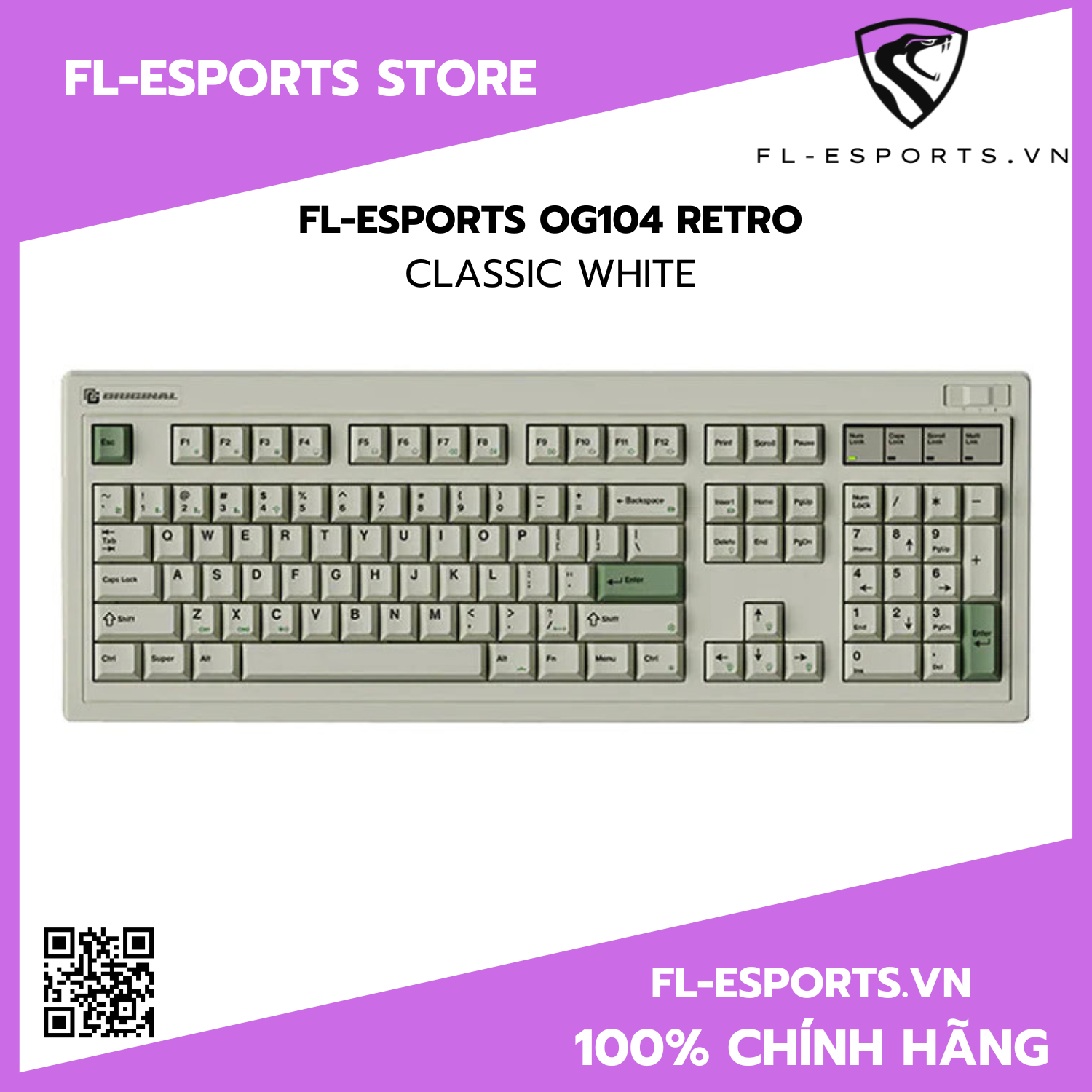 Bàn Phím FL-Esports OG104 Retro - Hàng chính hãng