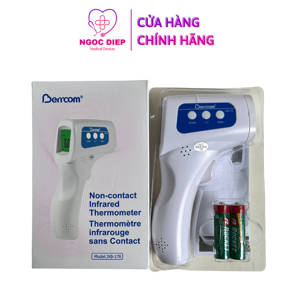 Nhiệt kế điện tử hồng ngoại BERRCOM JXB-178 - Máy đo thân nhiệt - Hàng chính hãng