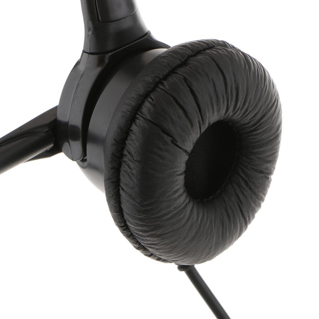 3xCall Center Monaural USB Plug Headset Headphones with Mic for Computer