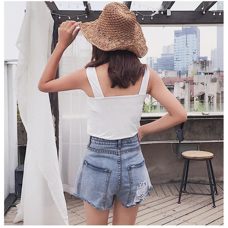 Áo hai dây bản to 3cm CRA032 vải thun nhiều màu