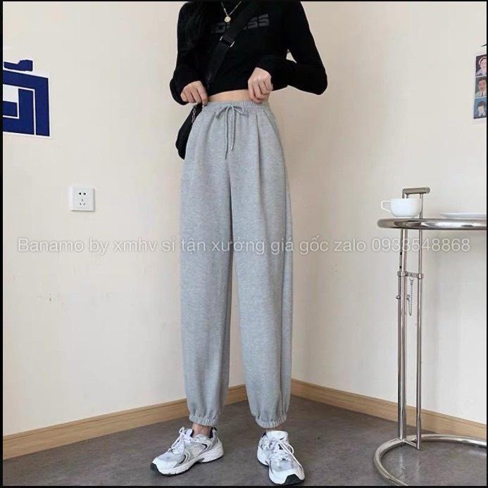 Quần jogger nỉ da cá ống suông bo gấu Unisex kiểu dáng thể thao siêu hot thời trang 297