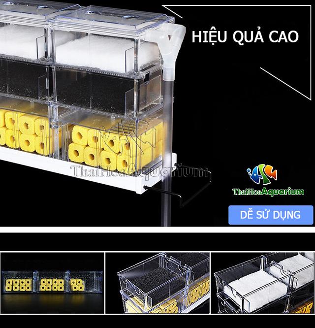 Máng Lọc Tràn Trên 3 Tầng Cho Bể Cá Cảnh