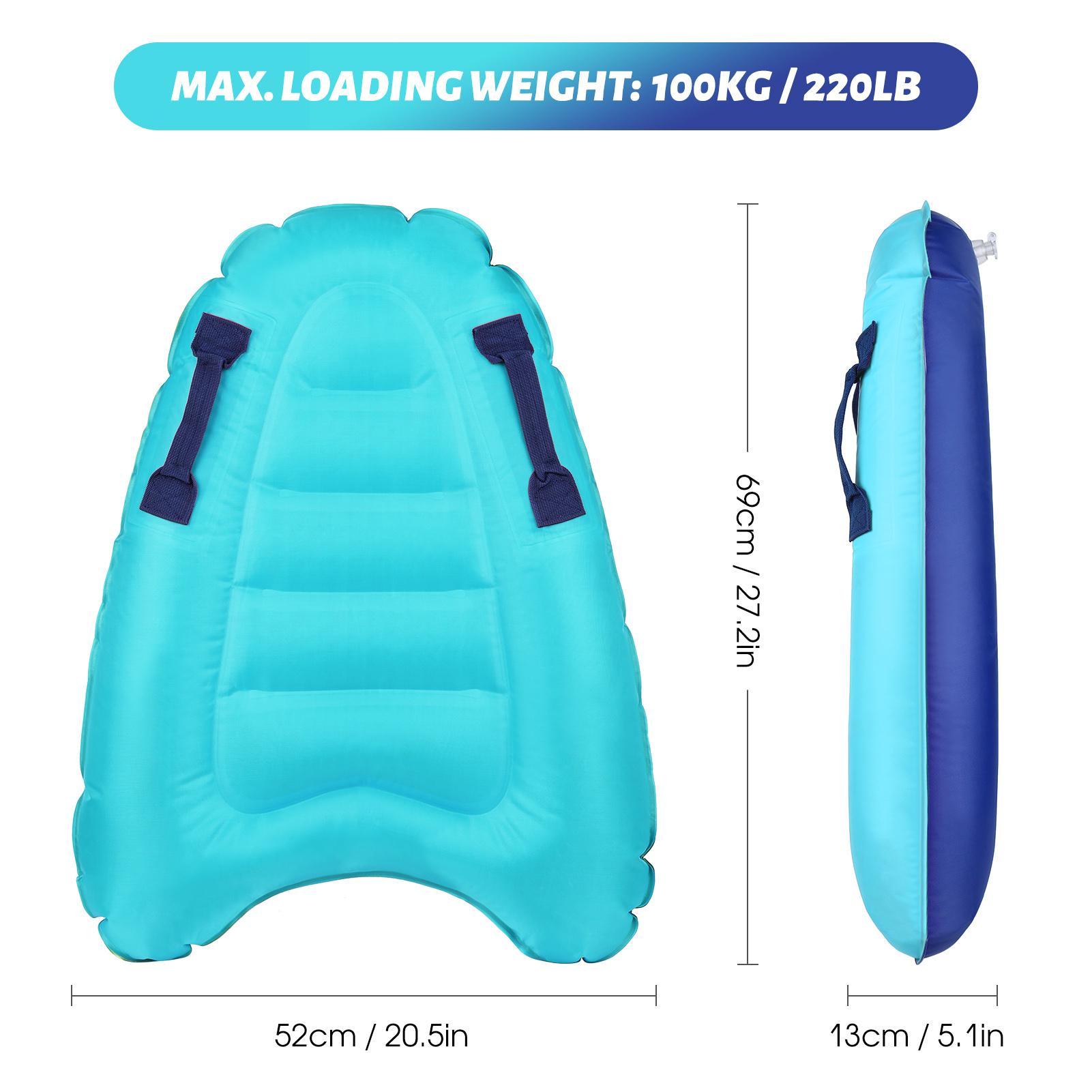 Inflatable Surfboard with Handles Kids Adults Inflatable Swimming Board for Beach Surfing Swimming Water Sports