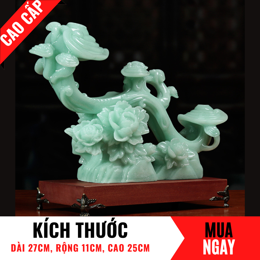 Tượng Như Ý Trang Trí Phong Thủy Bằng Đá Băng Ngọc Cao 27cm