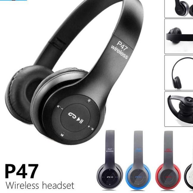 Tai nghe Bluetooth P47 chụp tai có khe cắm thẻ nhớ