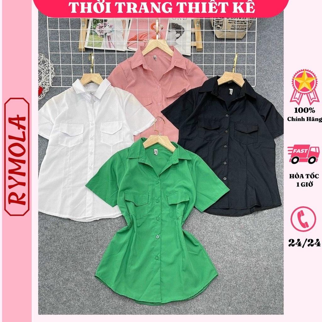 Áo Sơ Mi Tay Ngắn 2 Túi Nhiều Màu