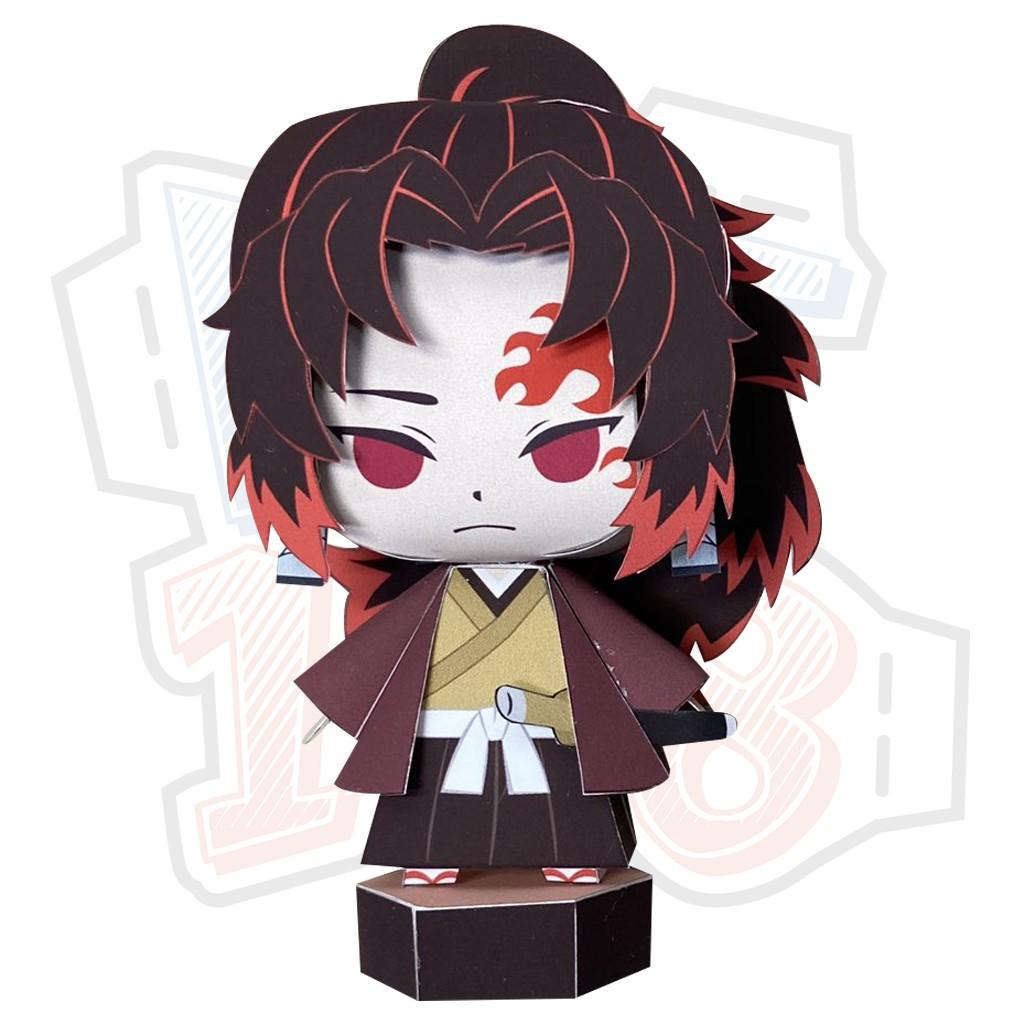 Mô hình giấy Anime Chibi Yoriichi Tsugikuni - Demon Slayer (Kimetsu no Yaiba) + kit mô hình hộp trang trí