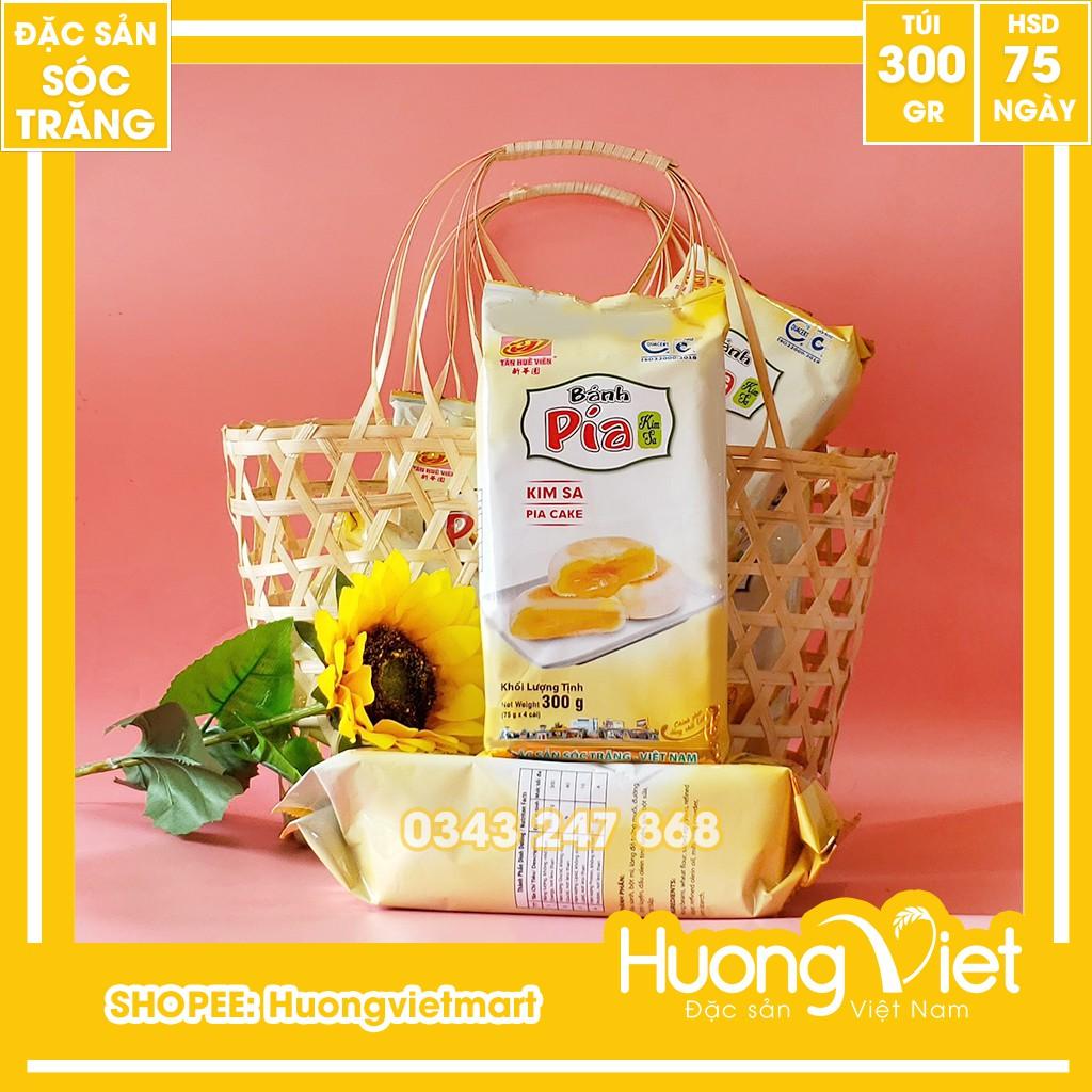 Bánh pía kim sa SIÊU TRỨNG đậu xanh trứng muối đặc biệt 300gr, bánh pía Tân Huê Viên Sóc Trăng