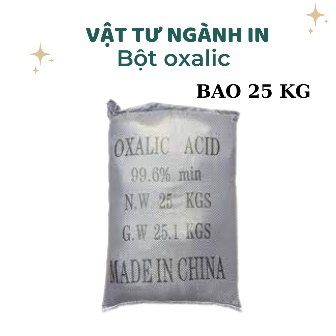 Bao 25kg Bột oxalic tẩy rỉ sét, ố vàng, tẩy dầu mỡ, tẩy rửa công nghiệp