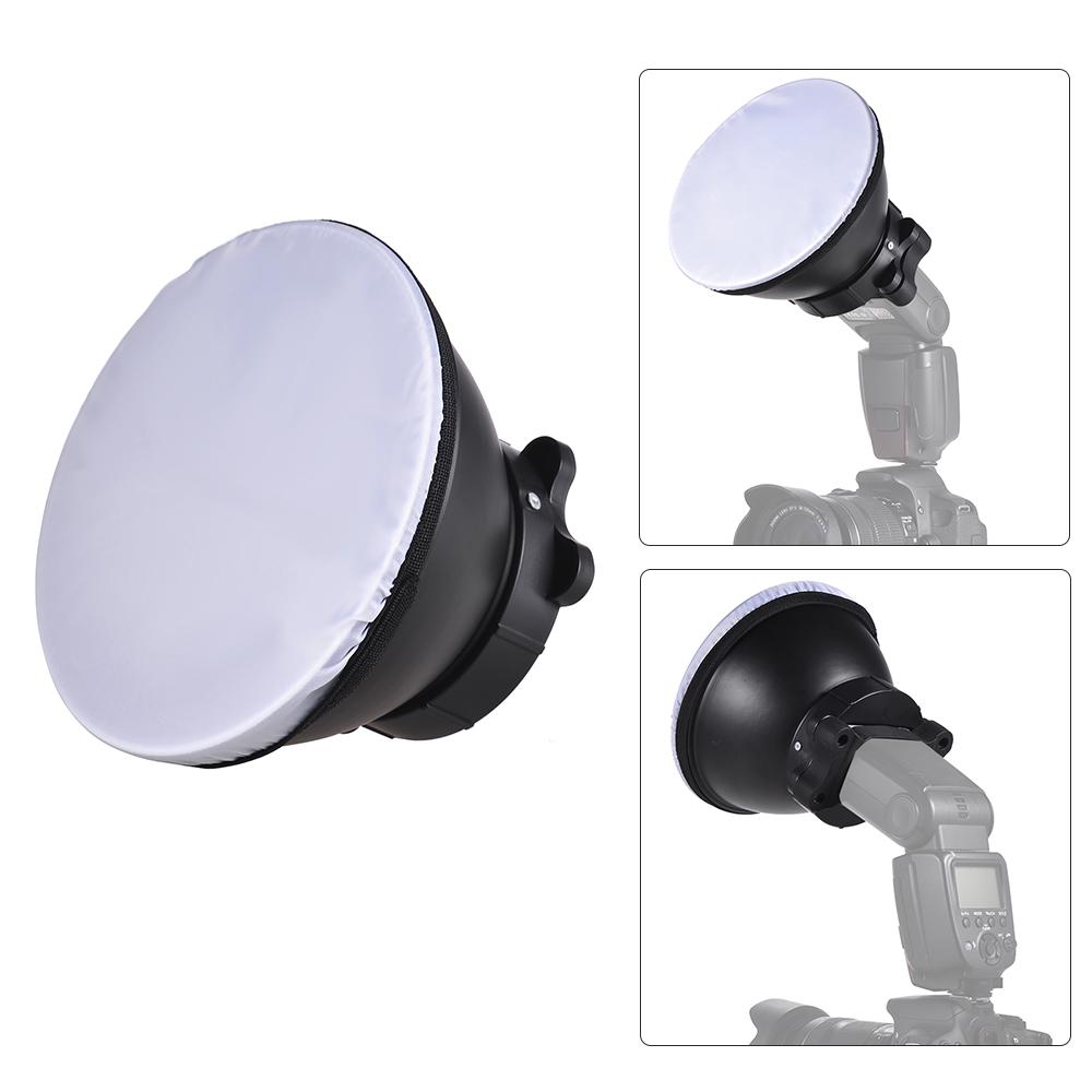 Bóng đèn khuếch tán phản xạ 18cm với vải mềm cho đèn chớp Yongnuo Godox Andoer