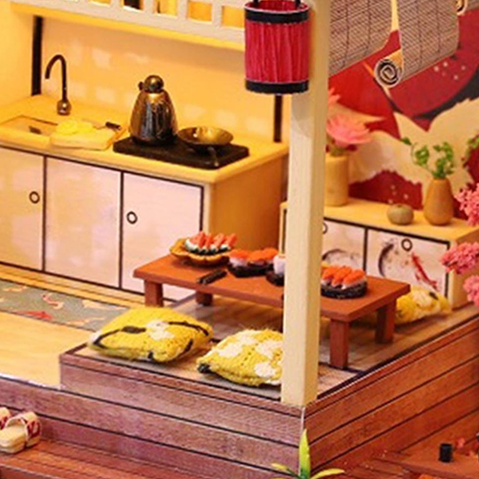 Creative Wooden Dollhouse DIY 3D Puzzle with Light & Furniture,Handcraft Cottage Accessory Valentine'S Gift