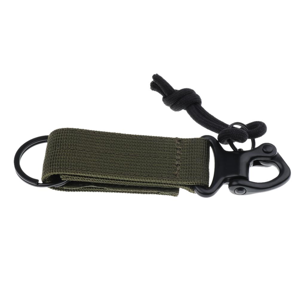 Nylon Multifunctional Molle Harness D Ring Belt Clip Carabiner Keychain Hook