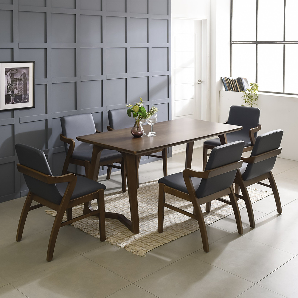 Bộ Bàn Ghế Ăn Hàn Quốc Han's Furniture LENUS 6C-Xanh Navy