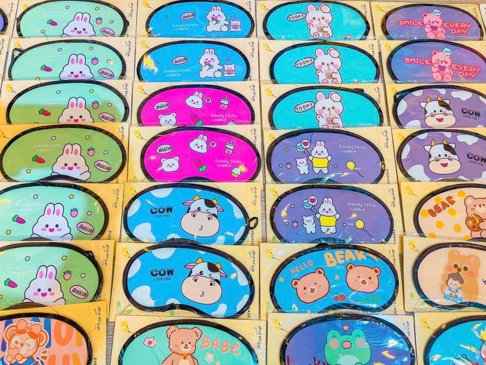 Miếng bịt mắt ngủ 3D có túi gel làm mát hình ảnh hoạt hình dễ thương