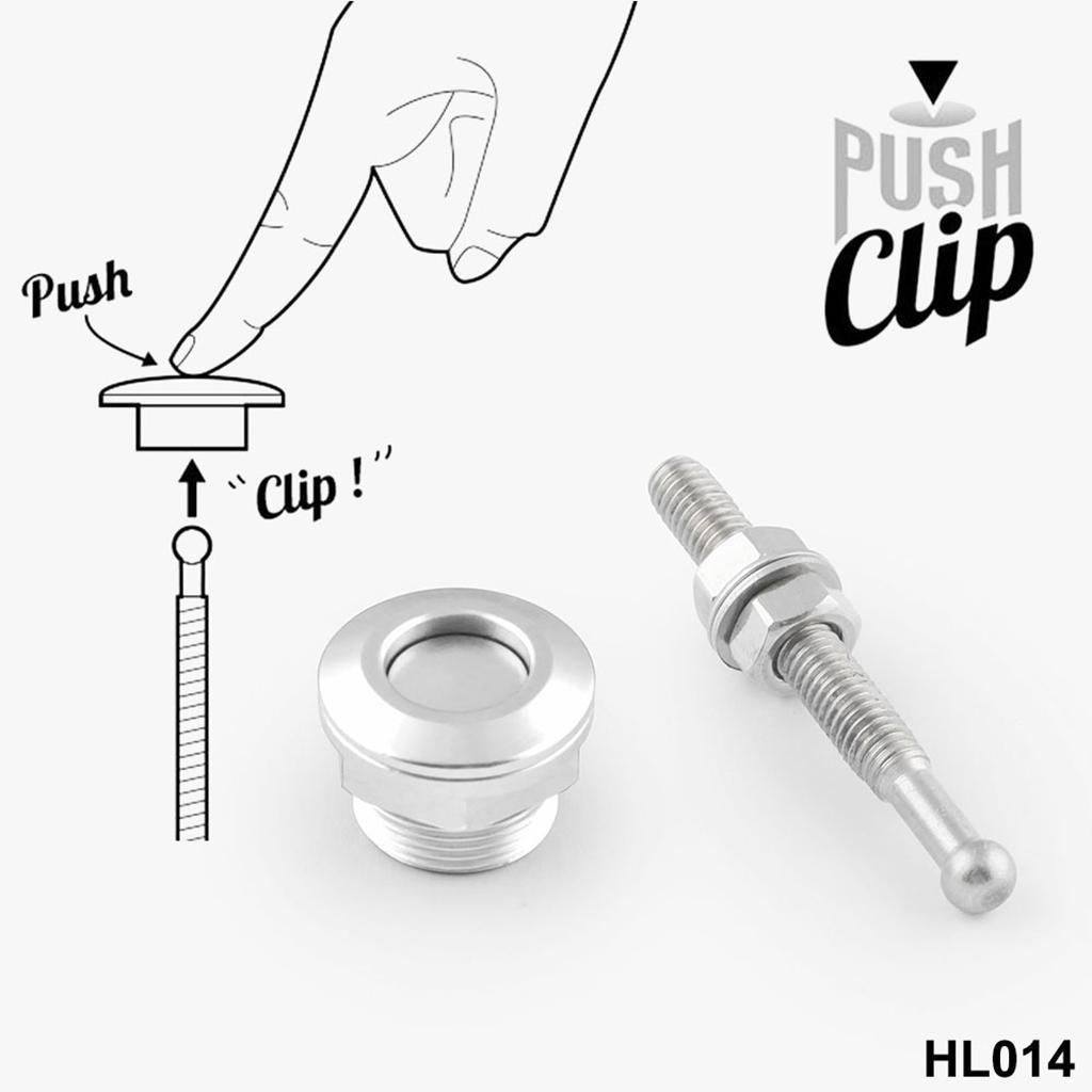 10pcs Bonnet Hood Pins Lock Kit 7/8" Push Button Quick Release Latch Silver