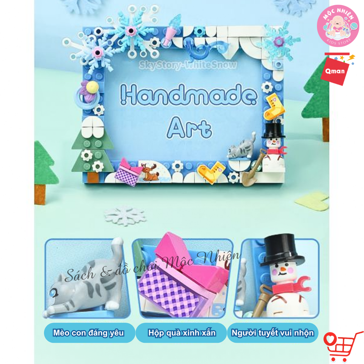 Đồ Chơi Lắp Ráp Xếp Hình Qman 36011 - Khung Ảnh Giáng Sinh Noel Dành Cho Bé Từ 6 Tuổi - Mộc Nhiên