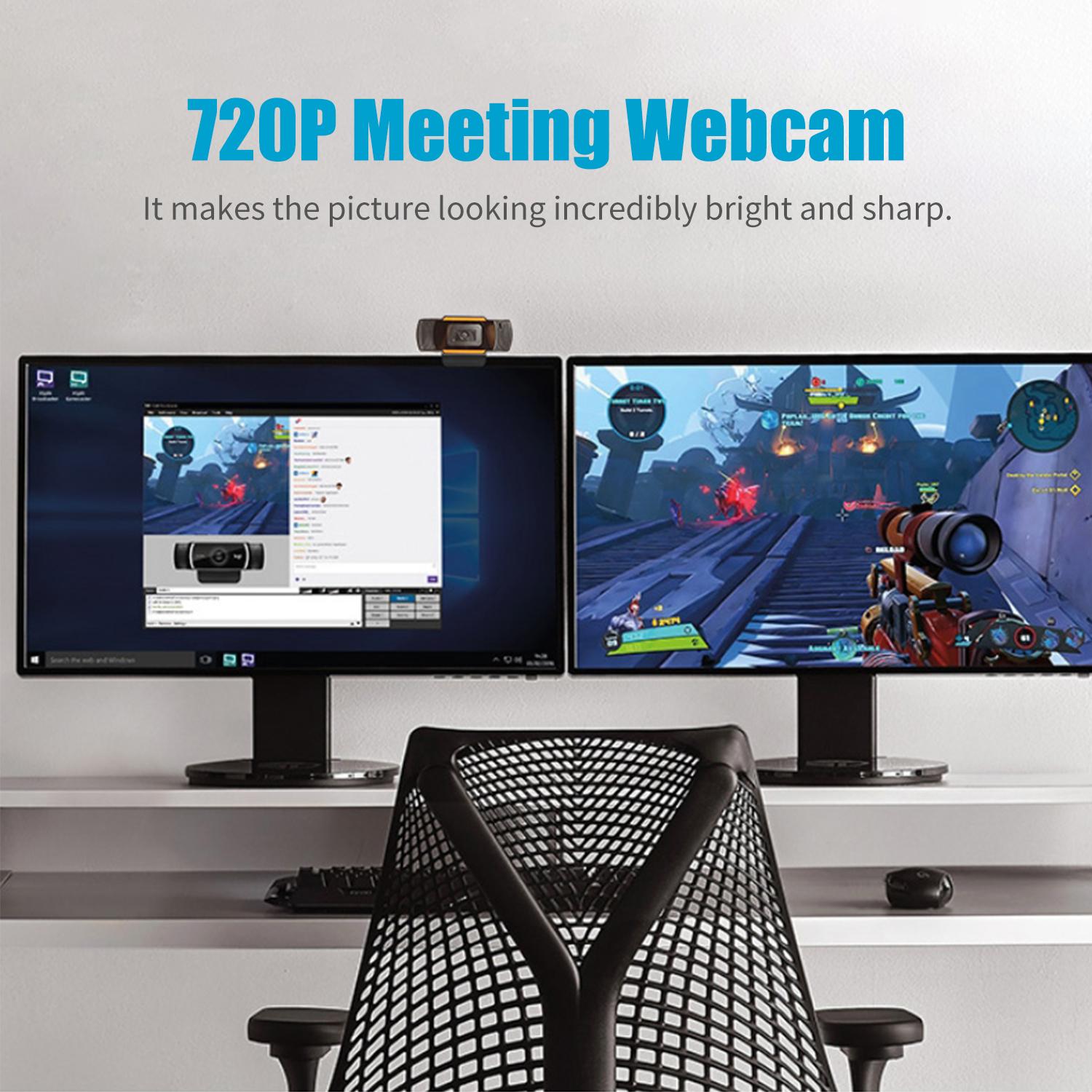Webcam Camera Qua Usb Có Thể Xoay 360 Độ Cho Pc Máy Tính Xách Tay Trực Tiếp Hội Nghị Truyền Hình Có Đầu Thu Micro 720P