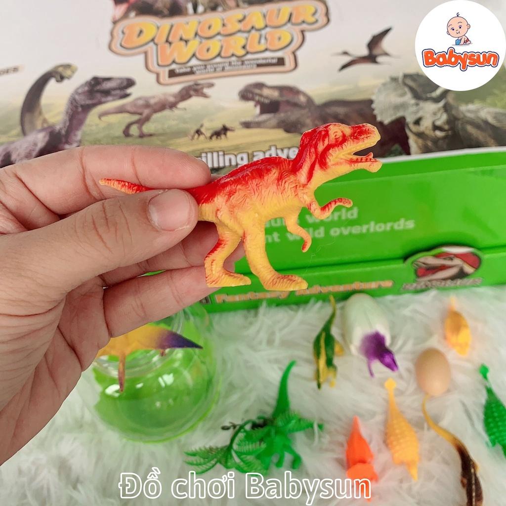 Bộ đồ chơi trứng Khủng Long-Mô hình nhựa dẻo màu sắc bắt mắt - giao ngẫu nhiên