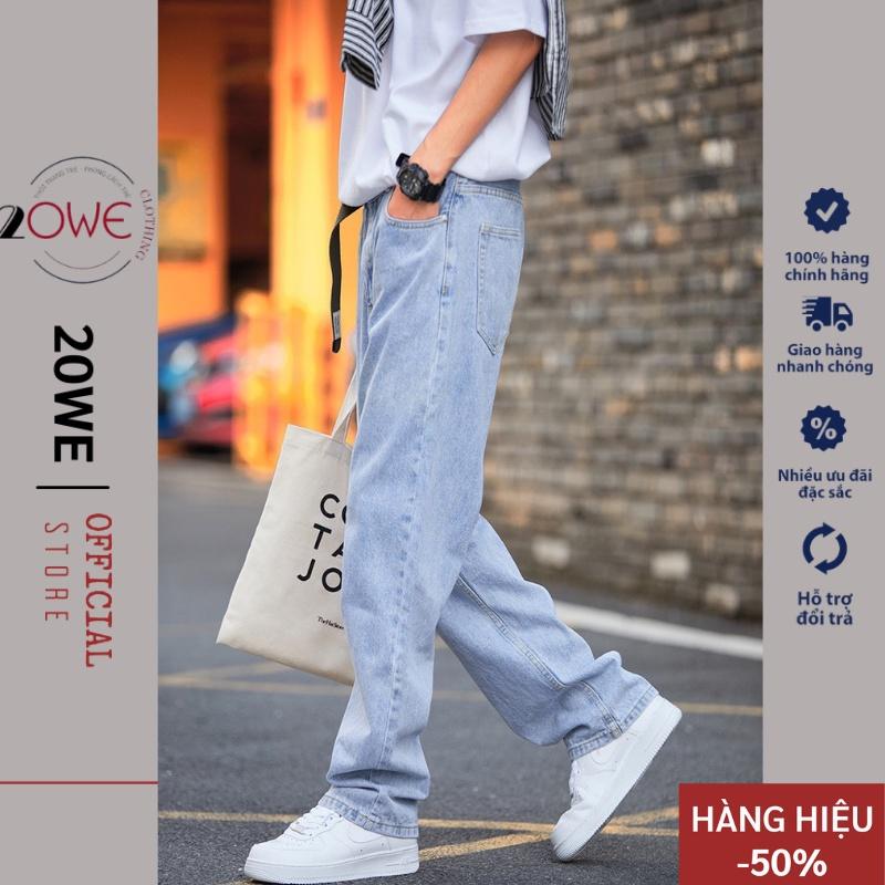 Quần jean baggy ông suông rộng nam, nữ SR01, quần bò nam Top xu hướng 2021