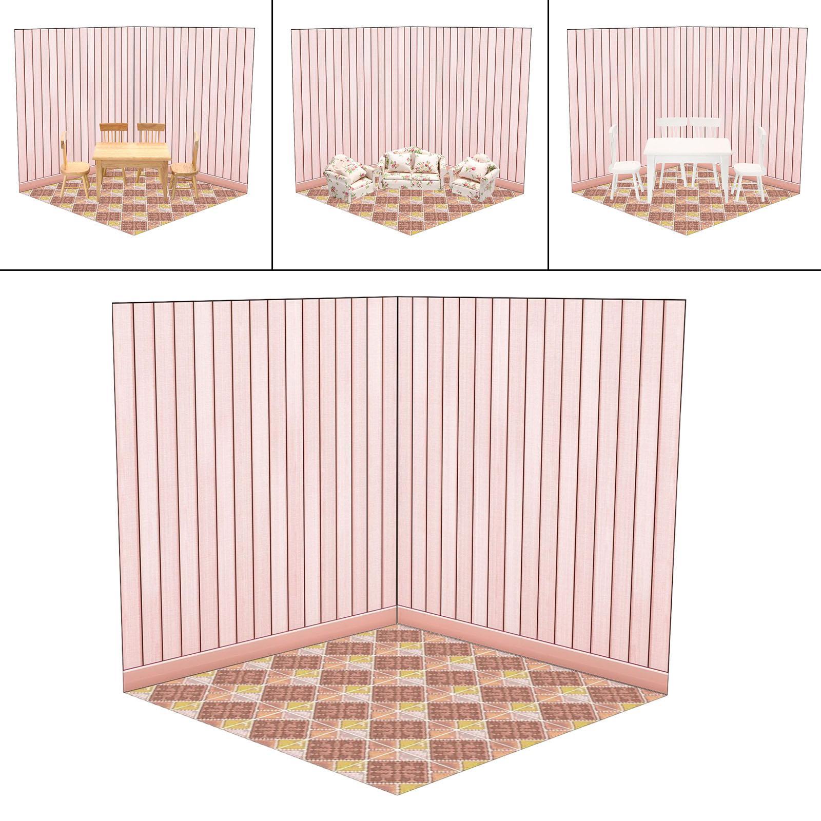 3x 1:12 Dollhouse Background Board Display Board for Adults Unisex