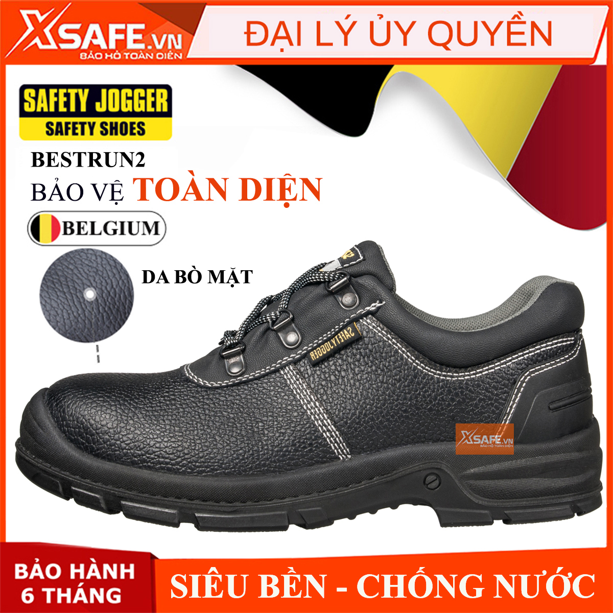 Giày bảo hộ Jogger Bestrun 2 da bò thật chống thấm nước bảo hộ chuẩn S3 Châu Âu Giày bảo hộ lao động Jogger Bỉ