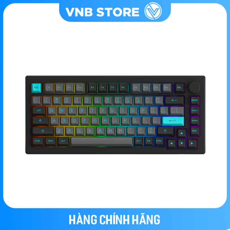 [Mới, hàng chính hãng] Bàn phím AKKO 5075B Plus Black &amp; Cyan